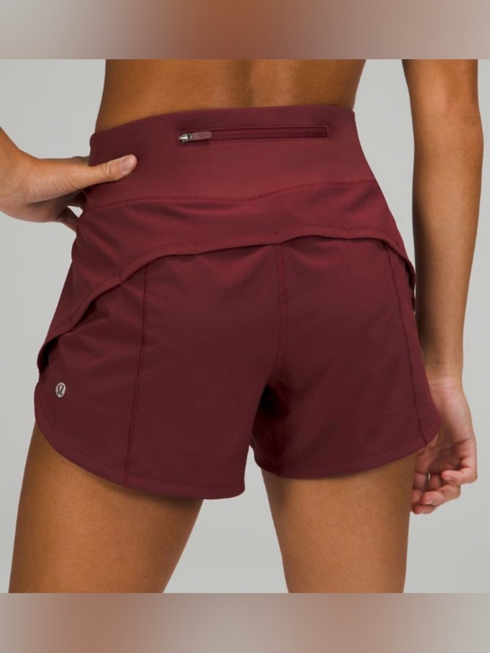 lululemon athletica Maroon High-Rise Athletic Shorts with Back Zip speed up